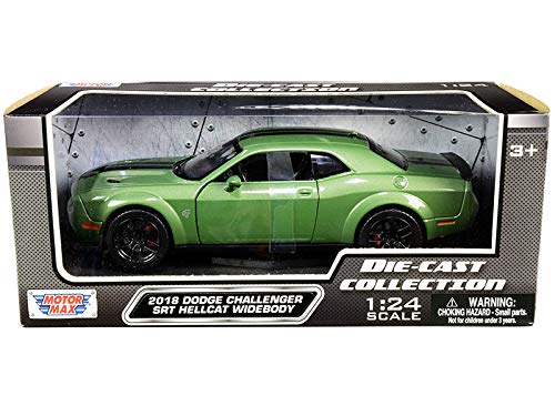 Motor Max 2018 Dodge Challenger SRT Hellcat Widebody  Green 79350GRN - 1/24 Scale Diecast Model Toy Car
